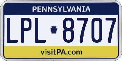 PA license plate LPL8707