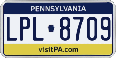 PA license plate LPL8709
