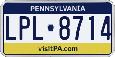 PA license plate LPL8714