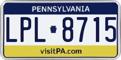 PA license plate LPL8715