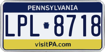 PA license plate LPL8718