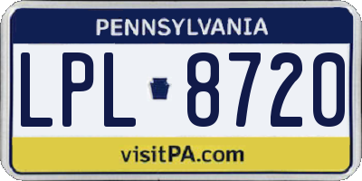 PA license plate LPL8720