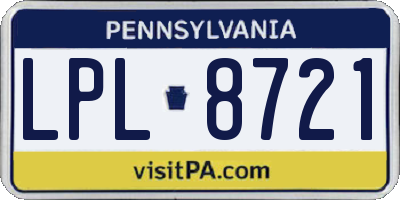 PA license plate LPL8721