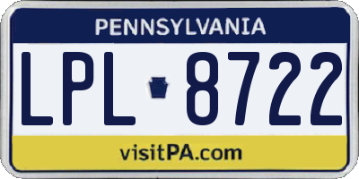 PA license plate LPL8722