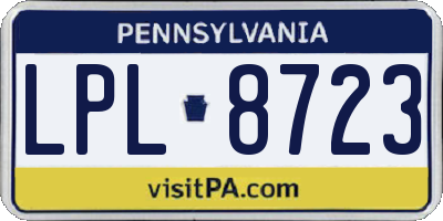 PA license plate LPL8723
