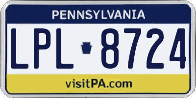 PA license plate LPL8724