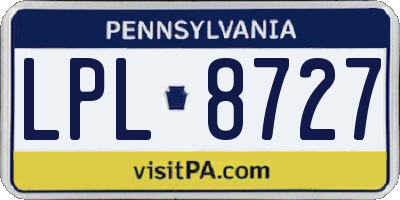 PA license plate LPL8727
