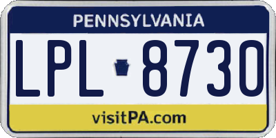 PA license plate LPL8730