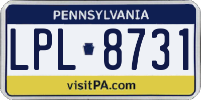 PA license plate LPL8731