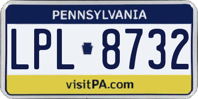 PA license plate LPL8732