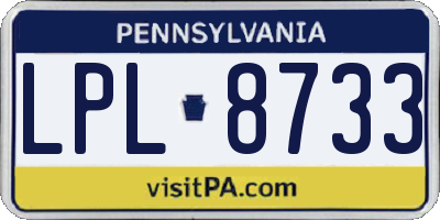 PA license plate LPL8733