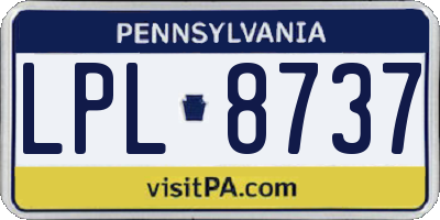 PA license plate LPL8737