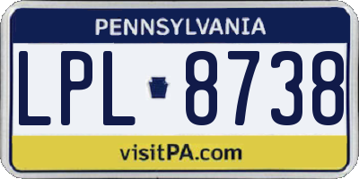 PA license plate LPL8738
