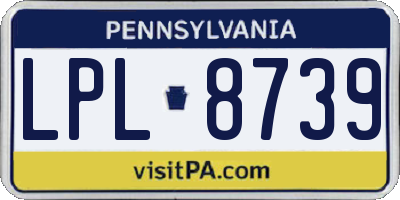 PA license plate LPL8739