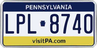 PA license plate LPL8740