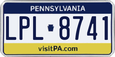 PA license plate LPL8741