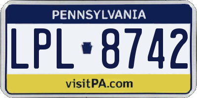 PA license plate LPL8742
