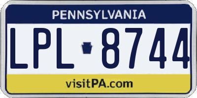 PA license plate LPL8744
