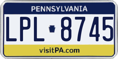PA license plate LPL8745