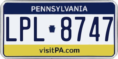 PA license plate LPL8747