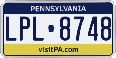 PA license plate LPL8748