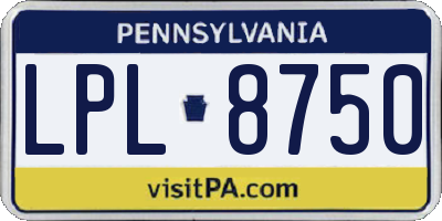 PA license plate LPL8750