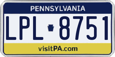 PA license plate LPL8751