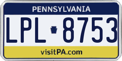 PA license plate LPL8753