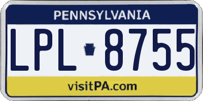 PA license plate LPL8755