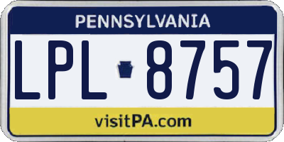 PA license plate LPL8757