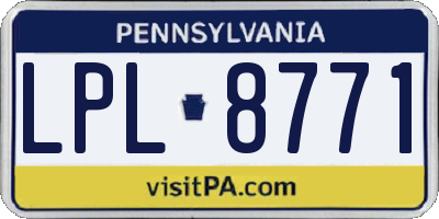 PA license plate LPL8771