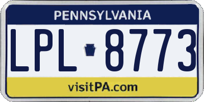 PA license plate LPL8773