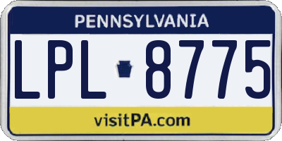 PA license plate LPL8775