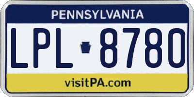 PA license plate LPL8780