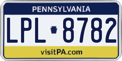PA license plate LPL8782