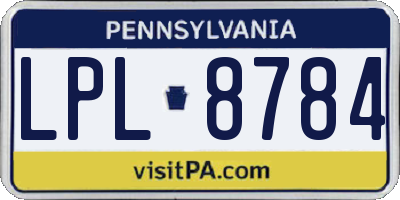PA license plate LPL8784