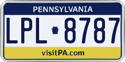 PA license plate LPL8787