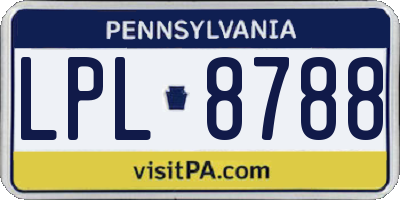PA license plate LPL8788