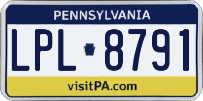 PA license plate LPL8791