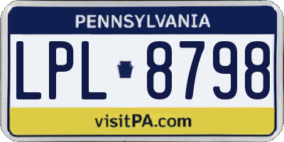 PA license plate LPL8798
