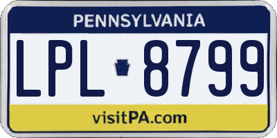 PA license plate LPL8799