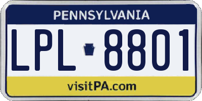PA license plate LPL8801