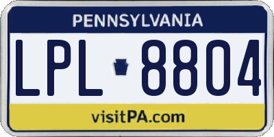 PA license plate LPL8804