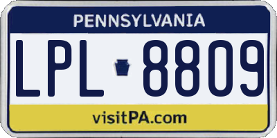 PA license plate LPL8809