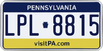 PA license plate LPL8815