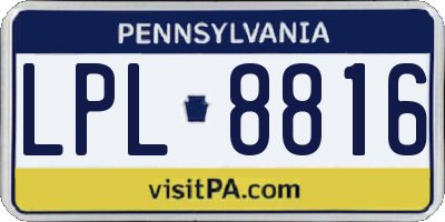 PA license plate LPL8816