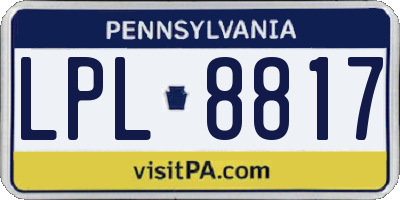 PA license plate LPL8817