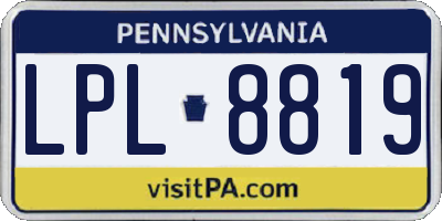 PA license plate LPL8819