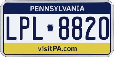 PA license plate LPL8820