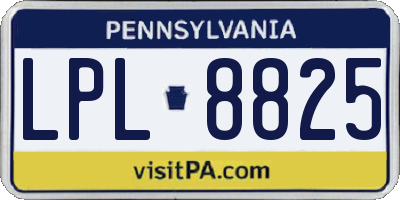 PA license plate LPL8825